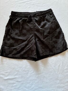 Umbro Black Checkerboard Kids Swim/Active Shorts